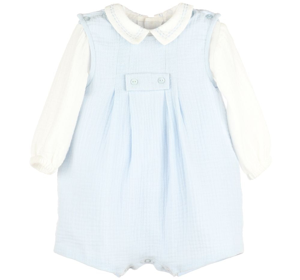 Cuddle Cotton John-John Set Blue