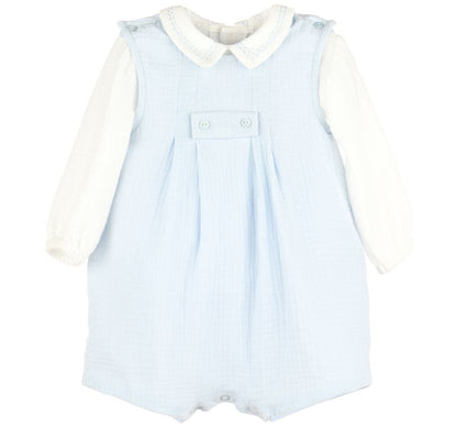 Cuddle Cotton John-John Set Blue