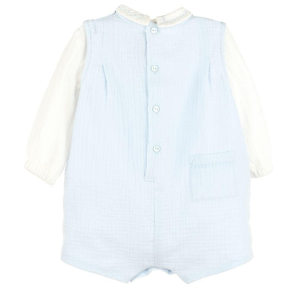 Cuddle Cotton John-John Set Blue