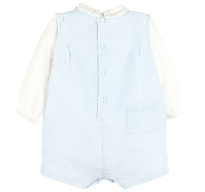 Cuddle Cotton John-John Set Blue