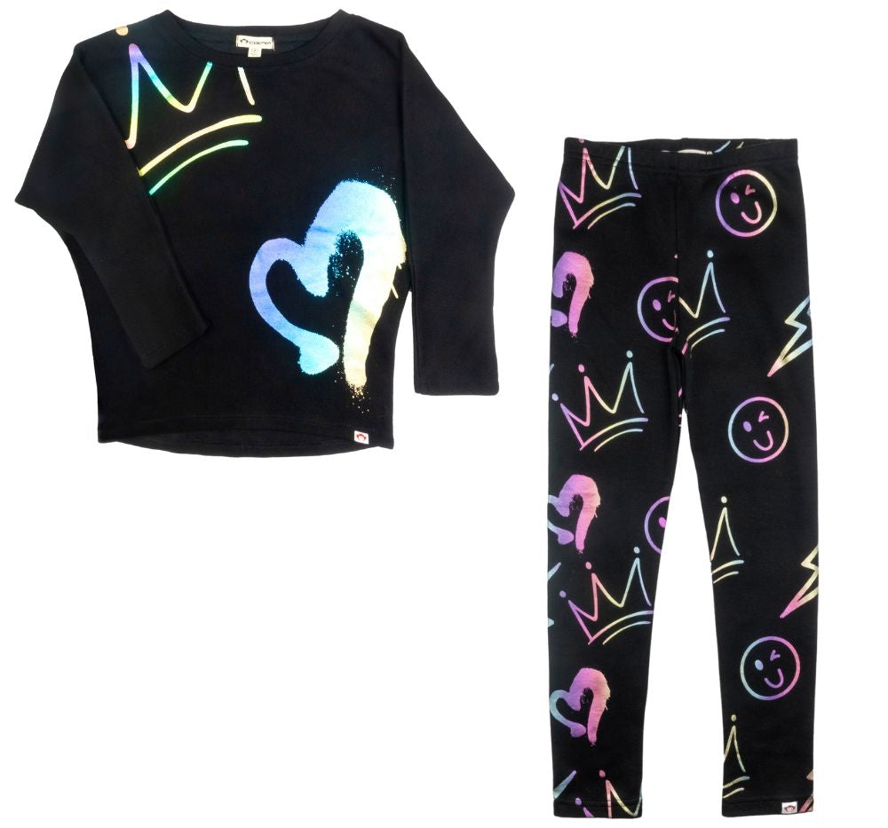 Slouchy Sweatshirt Graffiti & Legging Graffiti