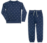 Conjunto Playera Manga Larga Y Pantalones Washed Navy