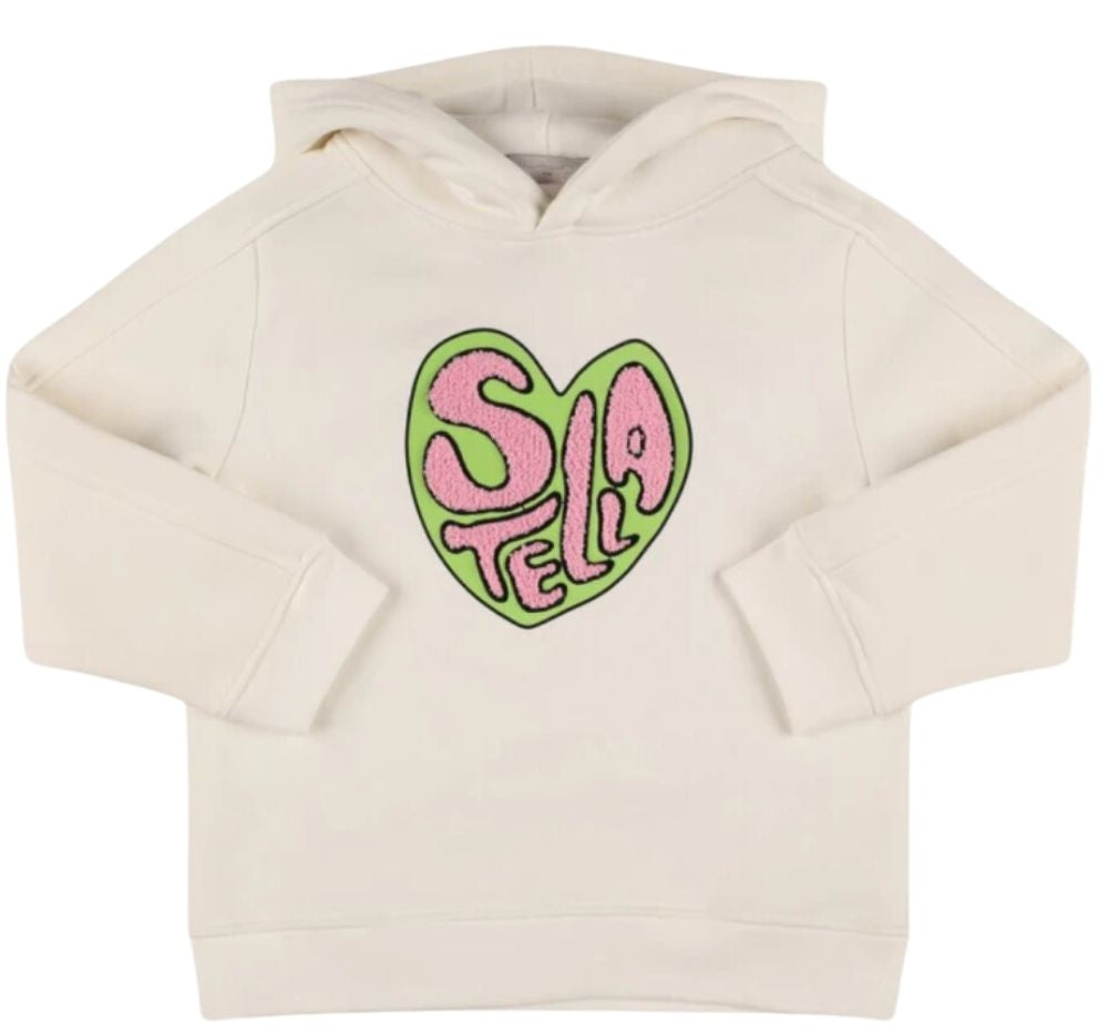 Hoodie With Stella Terry Heart Print White