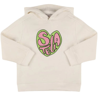 Hoodie With Stella Terry Heart Print White