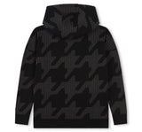 Hoodie Houndstooth Print Black