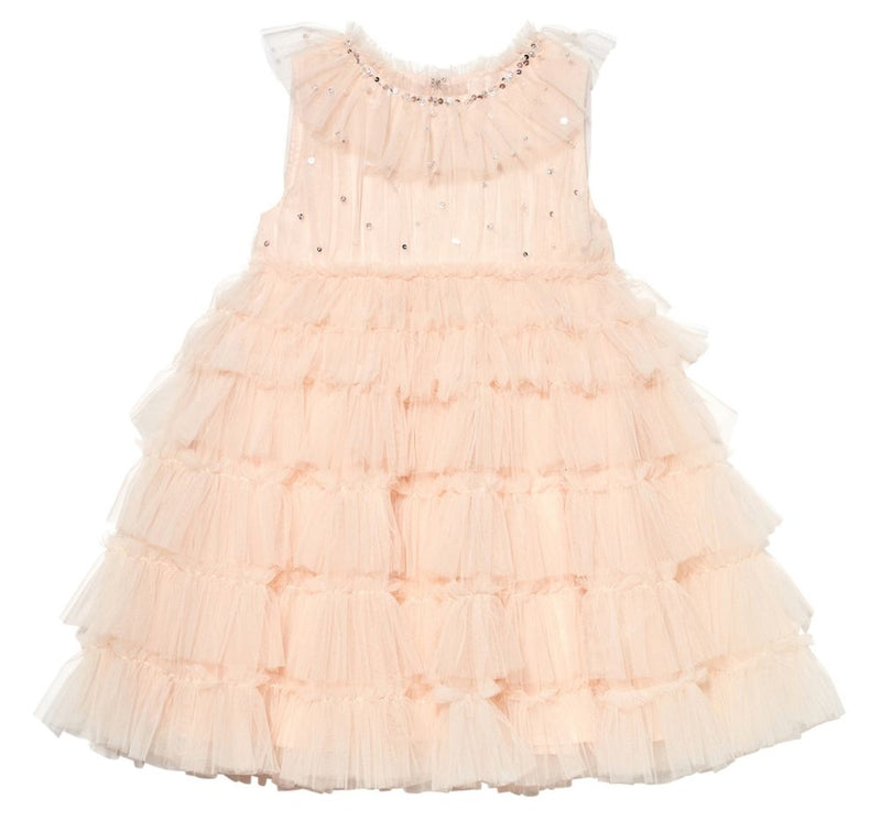 Mural Tulle Dress Pale Coral