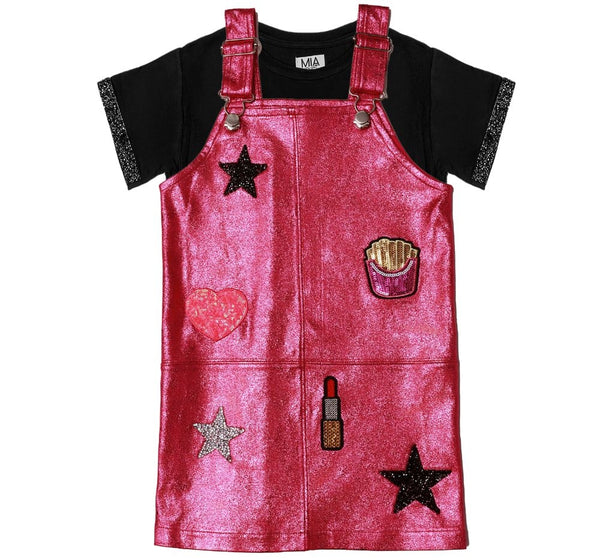 Overall Icon Rosa Y Blusa Negra