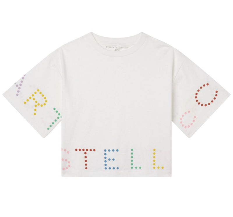 Playera Blanca Multicolor Logo Dot Print