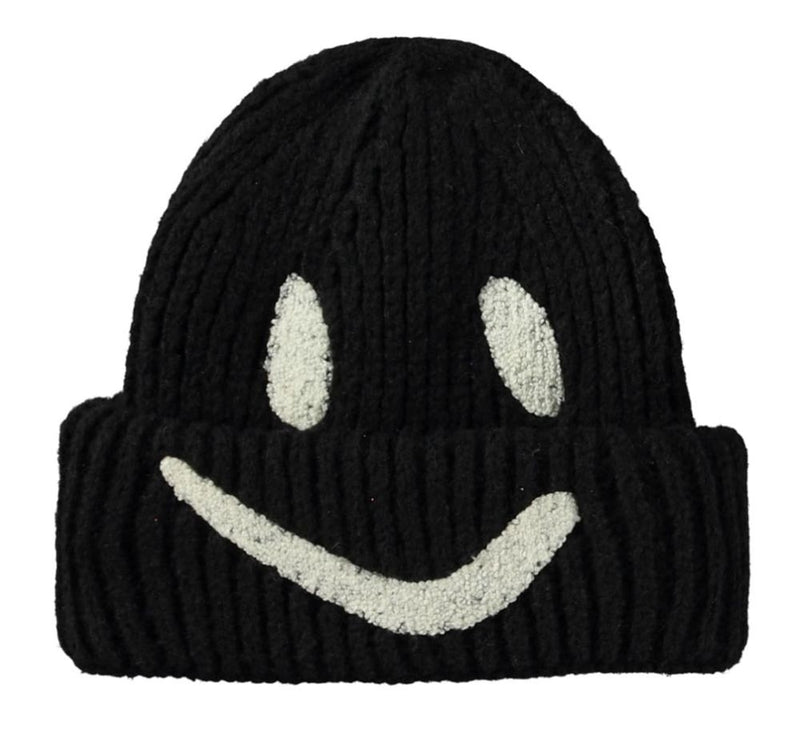 Happy Knit Hat Black