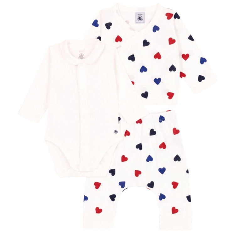 3pc Set Pantalon Y Bodysuits Heart Print