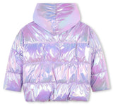 Chamarra Lila Puffer Shinny Quilted Heart