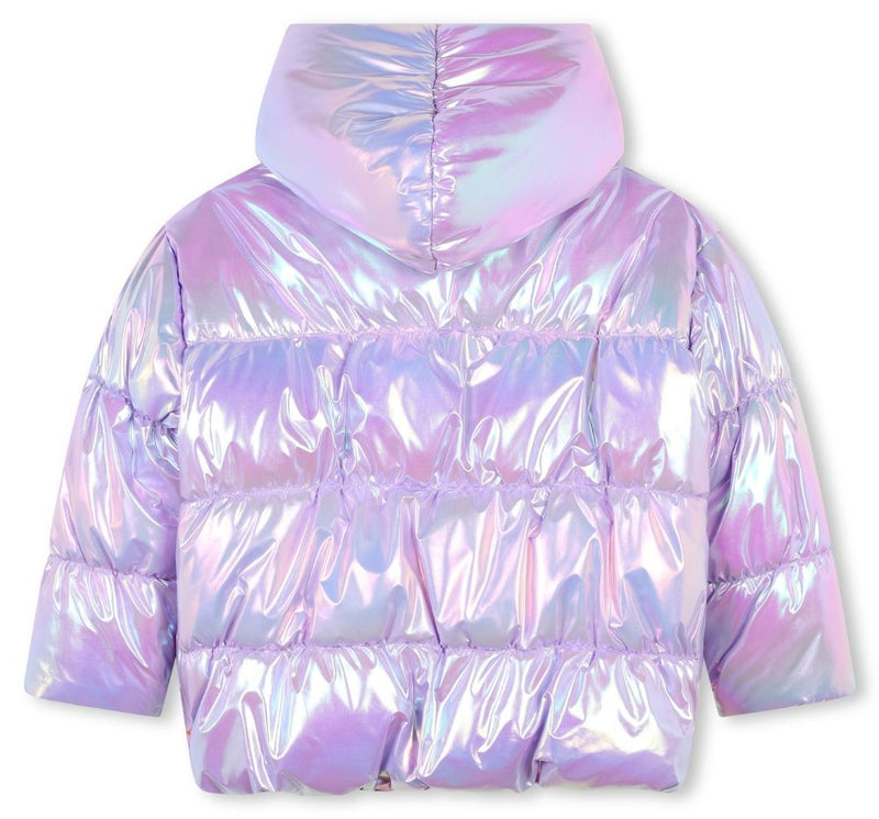 Chamarra Lila Puffer Shinny Quilted Heart