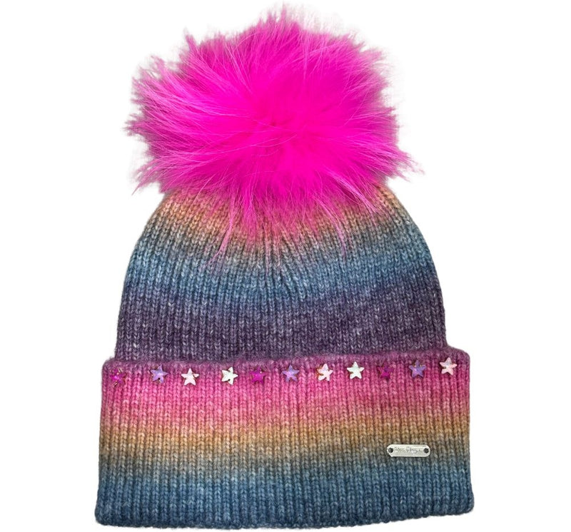 Gorro Ombre Pompom Fucshia