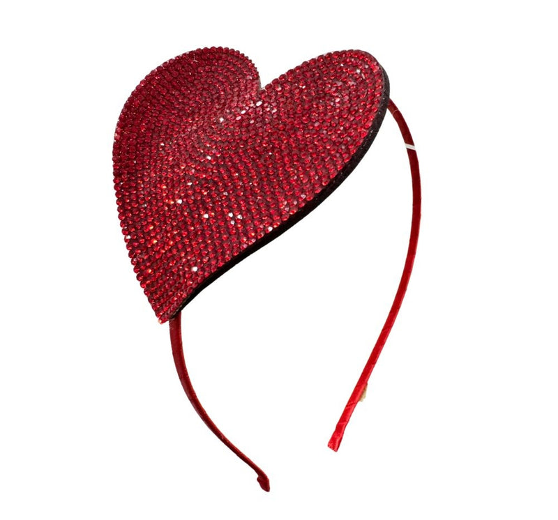 Diadema Cristalizada Corazón Rojo