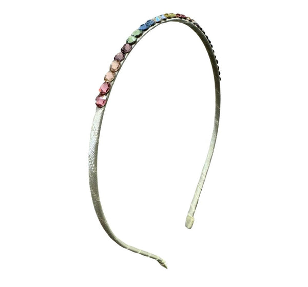 Diadema Cristalizada Ivory Multi - Pastel