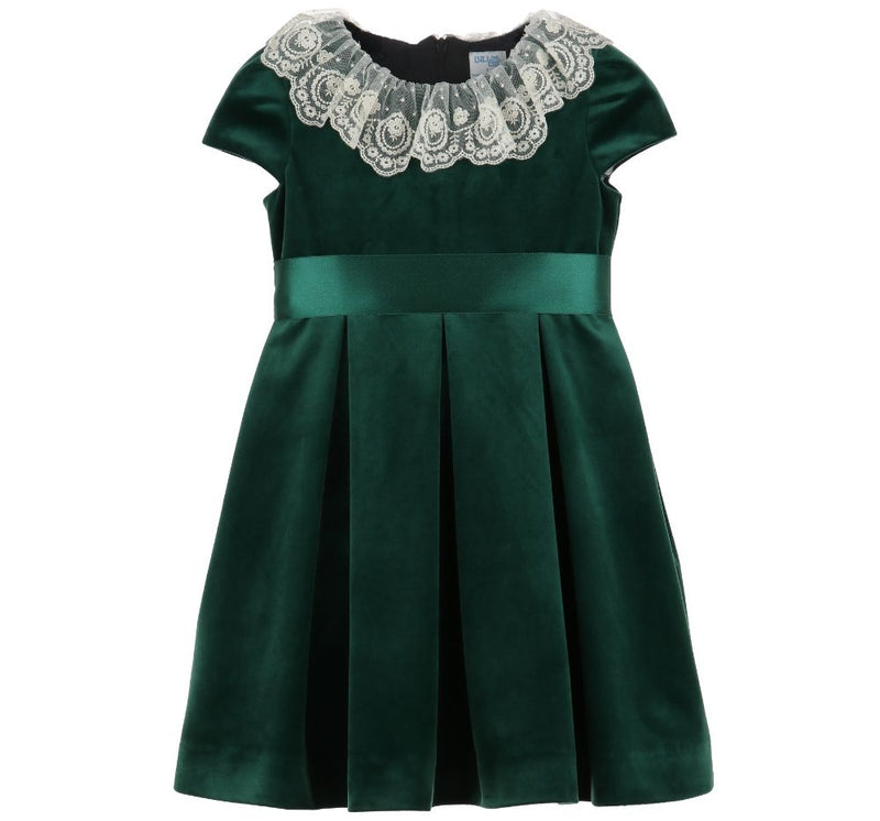 Vestido Lazo Terciopelo Verde