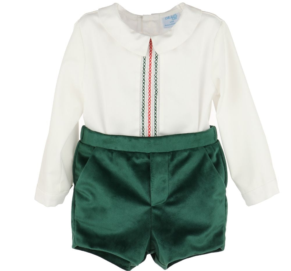 Deluxe Velvet Boy Set Green