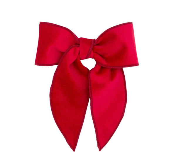 Medium Velvet Fabric Bow Cranberry