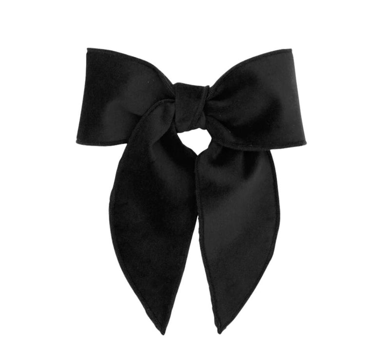 Medium Velvet Fabric Bow Black