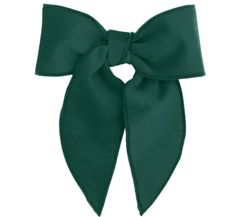 King Velvet Fabric Bow Forest Green
