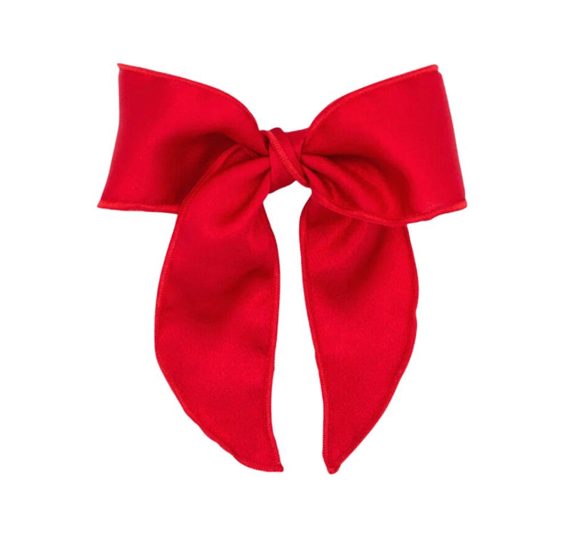 Medium Satin Fabric Bow Red