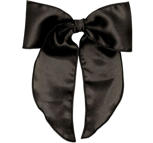 King Satin Fabric Bow Black