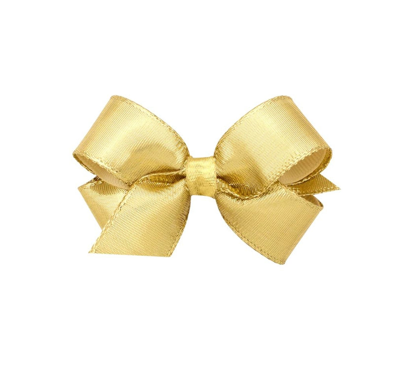 Mini Metallic Lame O/L Bow Gold