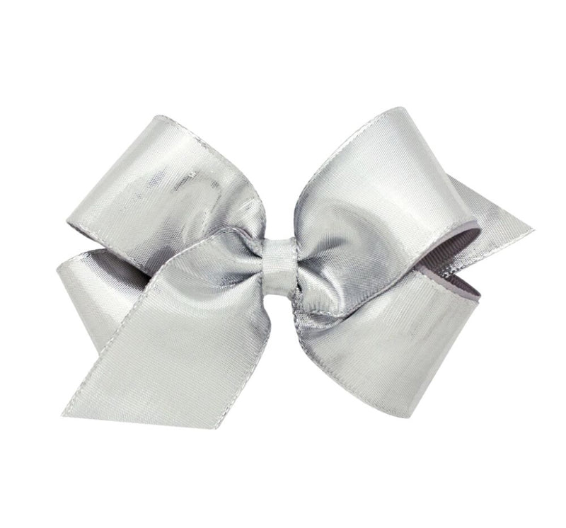 Medium Metallic Lame O/L Bow Silver