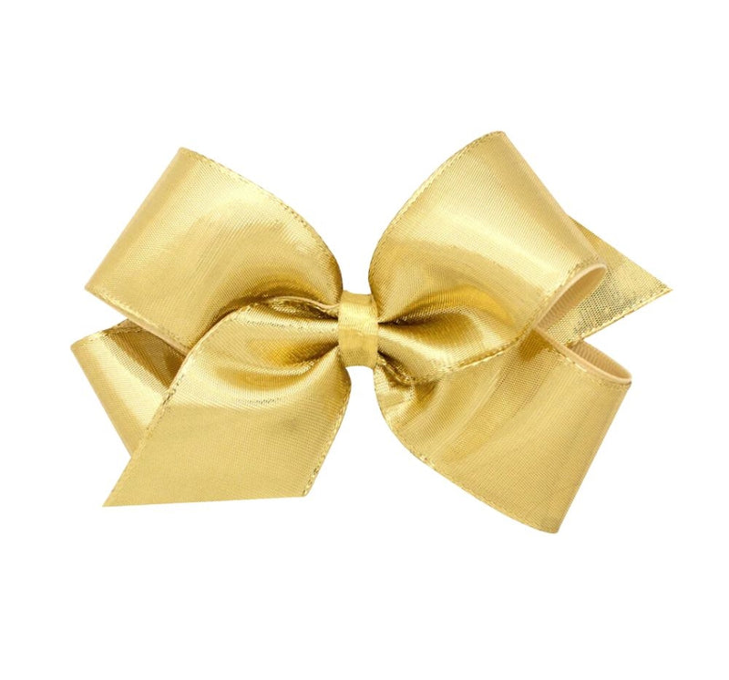 Medium Metallic Lame O/L Bow Gold