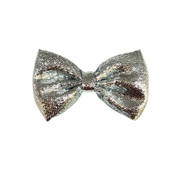 Mini Metallic Bowties Silver