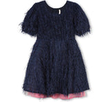 Vestido Glitter Fringe Indigo