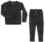 Print Houndstooth Black Crewneck & Pants