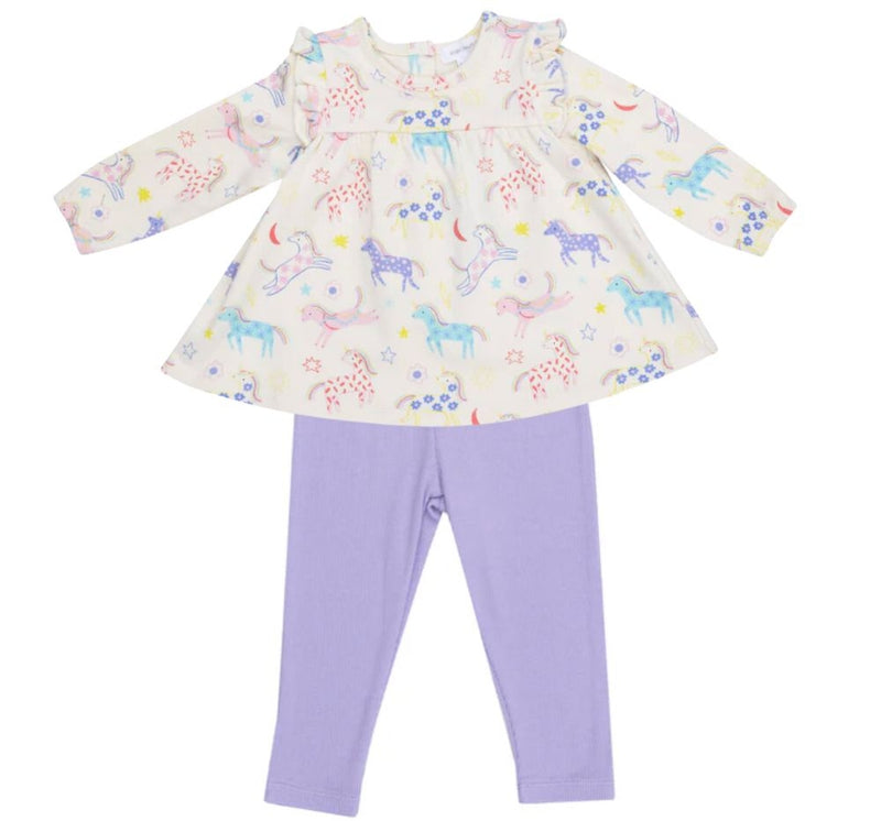 Ruffle Top Y Leggings Fun Unicorns