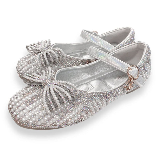 Zapatos Pearl Bowtie Silver