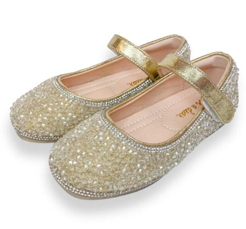 Zapatos Bead Stone  Gold