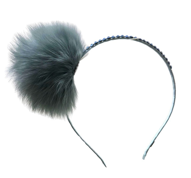 Diadema Fur Crystallized Azul/Gris