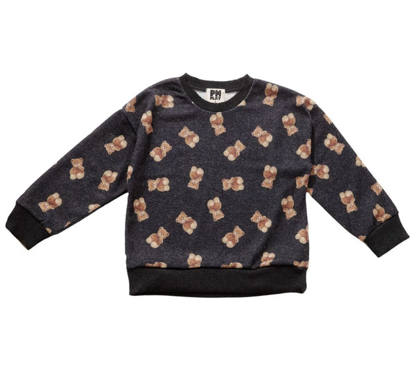 Print Fleece Sweatshirts Charcoal