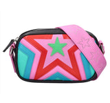 Girl Shoulder Bag With Quilted Star Pink Multi