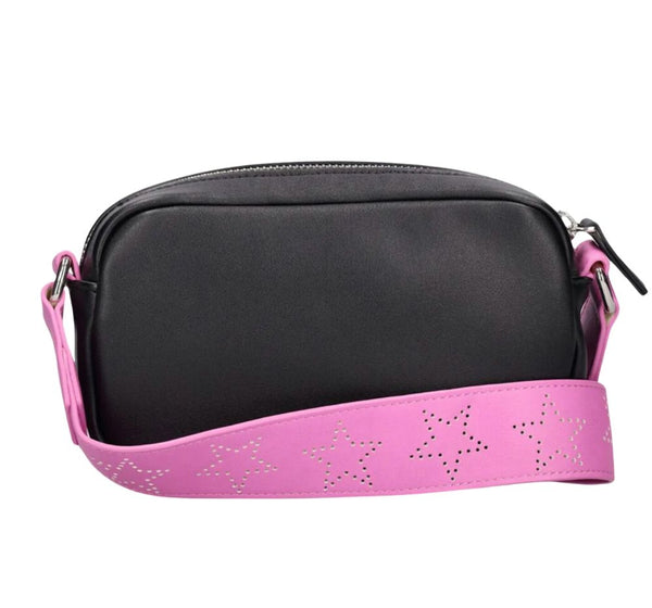 Girl Shoulder Bag With Quilted Star Pink Multi