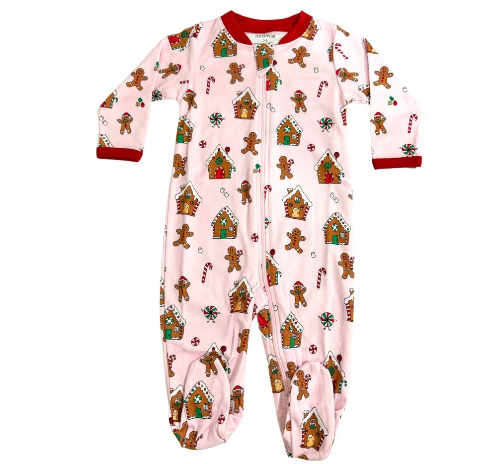 Zipper Footie Pink Gingerbread World