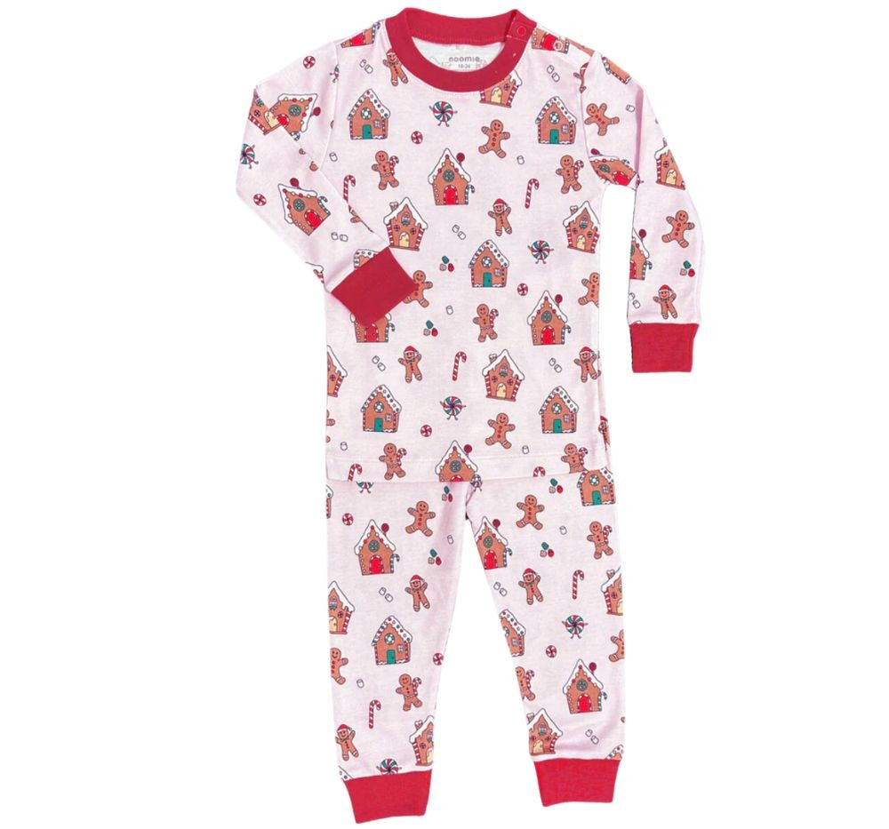 Two Pieze PJ Pink Gingerbread World