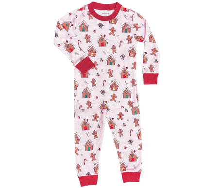 Two Pieze PJ Pink Gingerbread World