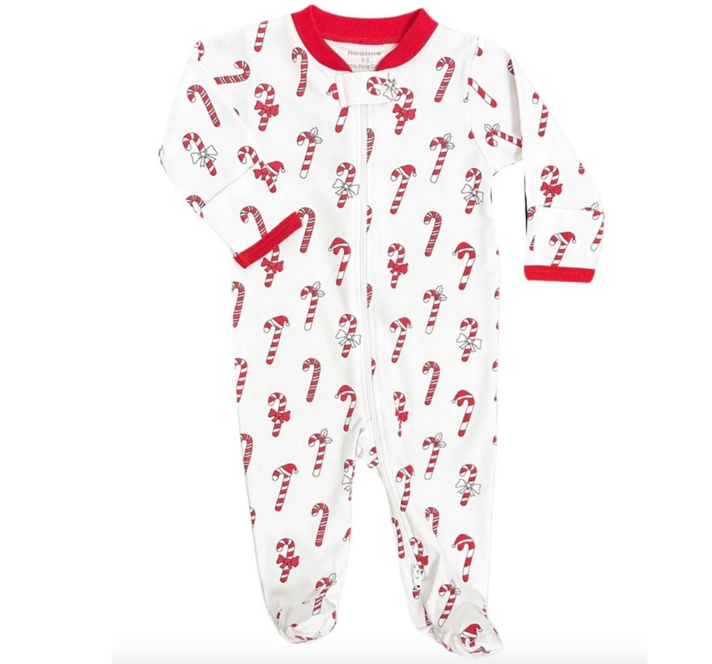 Zipper Footie Candy Canes
