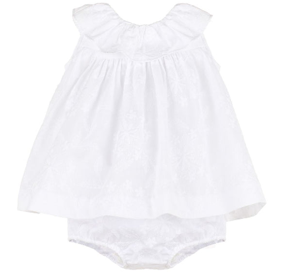 Eyelet Ruffle Float White