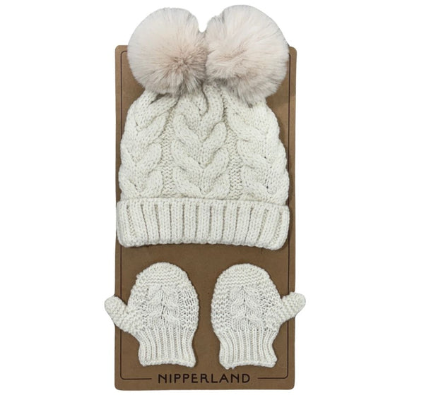 Cream Beanie Hat 6-12M