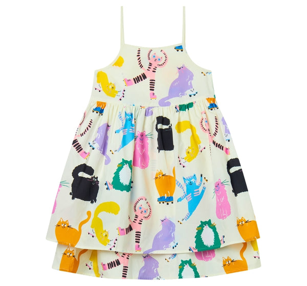 Vestido De Tirantes Cats Print