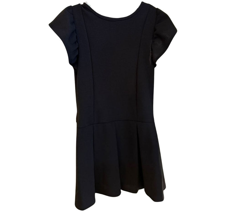 Ruffle Slv Dress Black Tecno Crepe