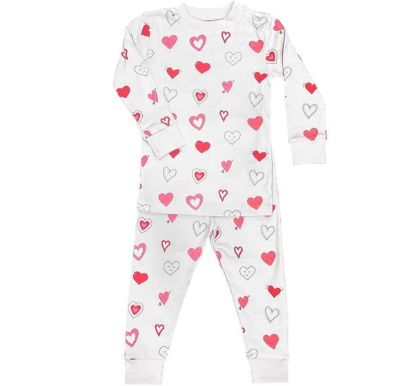 Two Piece PJ Valentine Hearts