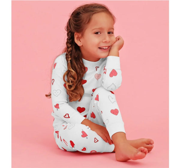 Two Piece PJ Valentine Hearts