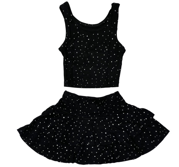 Top y Falda Negro Sparkle